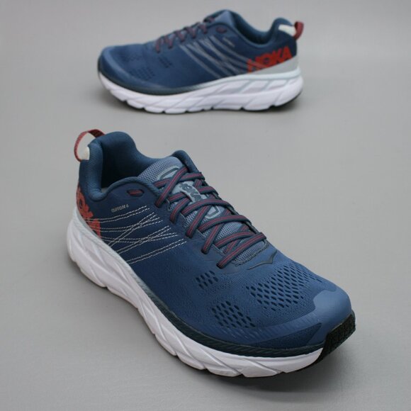 HOKA One Men's 2E Wide Clifton 6 Ensign Blue Running Shoes Sneakers 1102876 EBPA - Picture 1 of 12